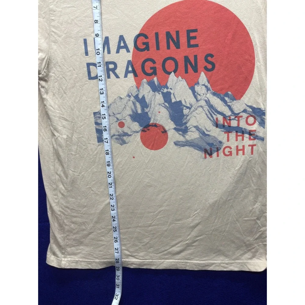 [Gorpcore] Mens Imagine Dragons Tour T-Shirt L Cream Into‎ The Night 2014